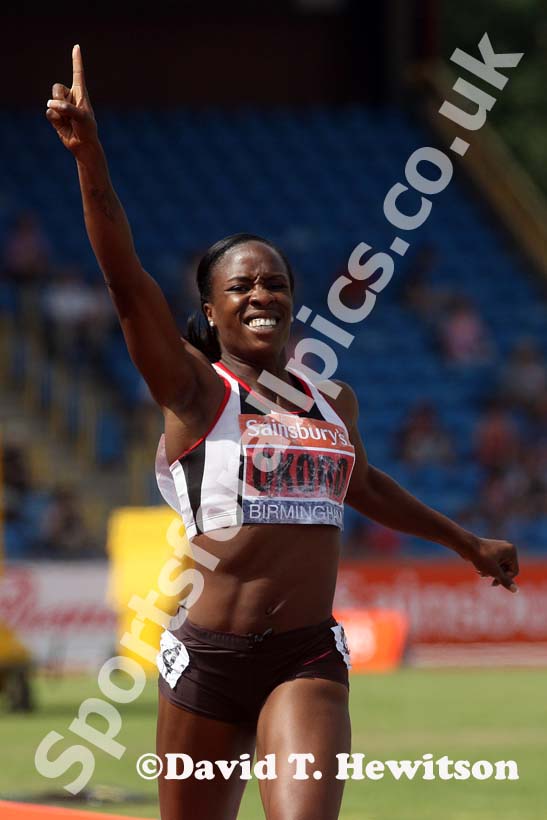 Marilyn Okoro winning the 800 metres at the Sainsbury's British Championships, Birmingham.